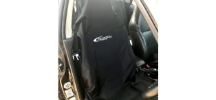 Airbag Compatible Seat Cover for Subaru Impreza, Legacy and Forester with Logo - Black