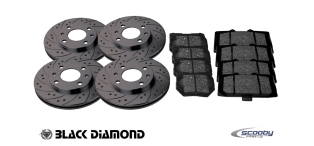 Black Diamond Brake Discs and Pads Complete Pack Subaru Impreza WRX 2001-2007