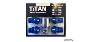 Titan Subaru Impreza Locking Wheel Nuts Blue Set of 4