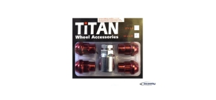 Titan Subaru Impreza Locking Wheel Nuts Red Set of 4