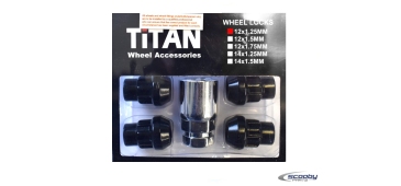 Titan Subaru Impreza Locking Wheel Nuts Black Set of 4