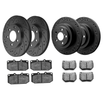 Black Diamond Brake Discs and Pads Complete Pack Subaru Impreza STI 2001-2007