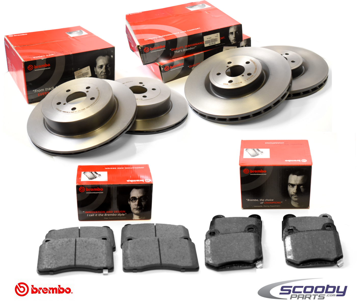 Brembo Subaru Impreza STI 2001-2004 Complete Discs and Pads Pack_1