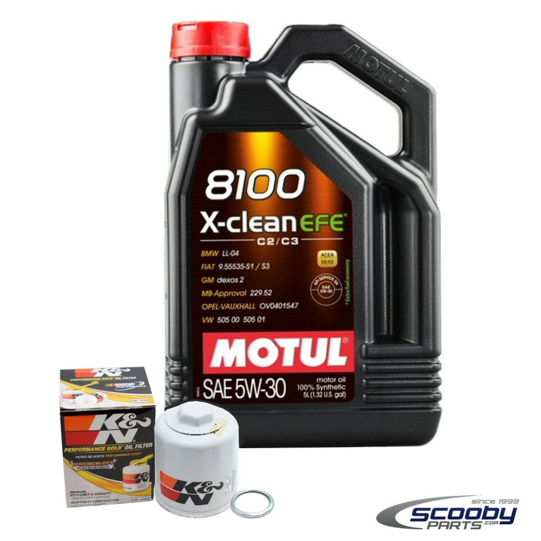 Motul 8100 X-clean efe Fully Synthetic 5w30 Engine Oil & K&N Gold Oil Filter Deal_1