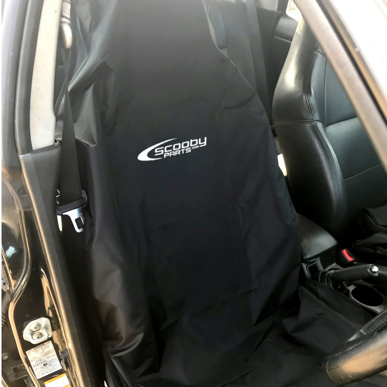 Airbag Compatible Seat Cover for Subaru Impreza, Legacy and Forester with Logo - Black_1