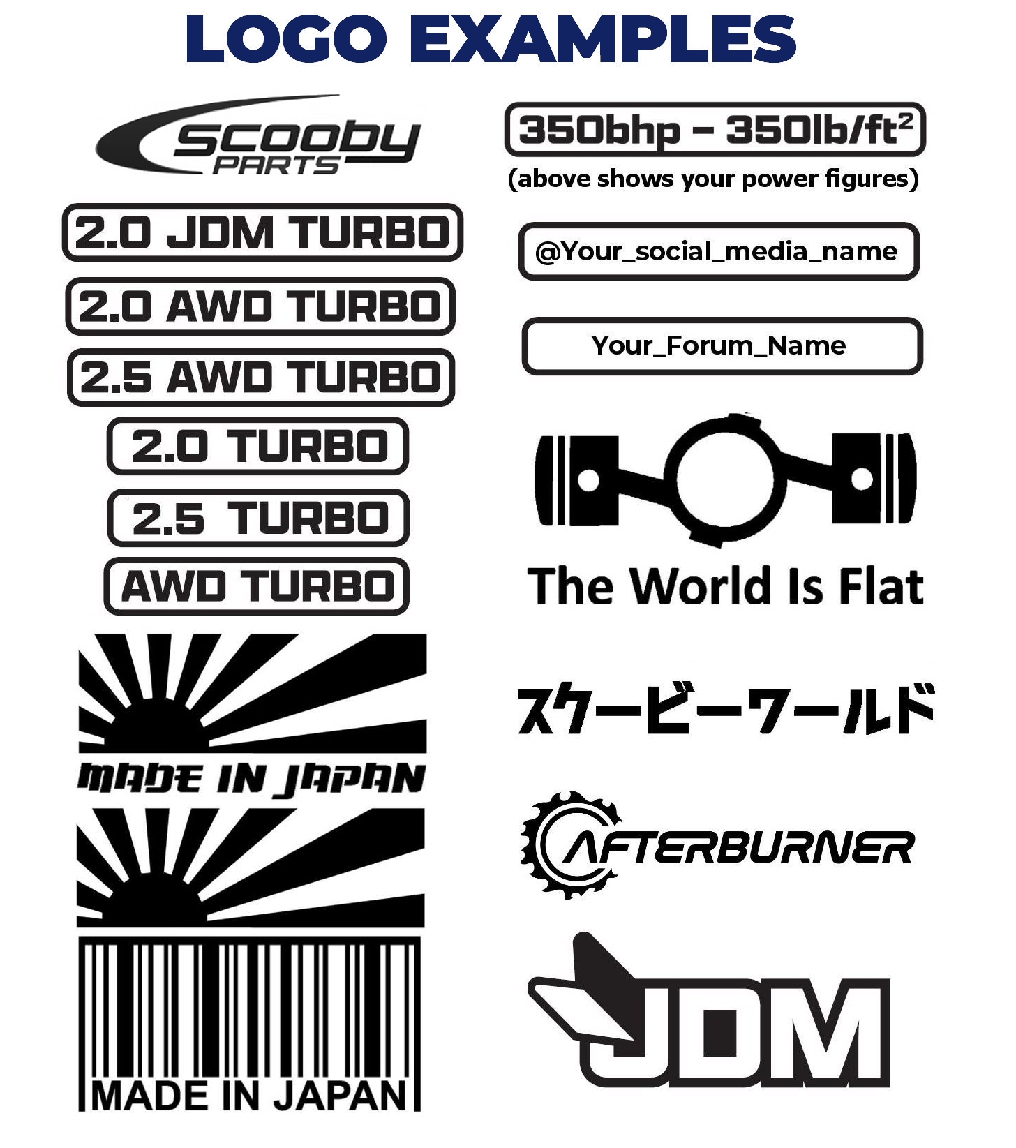Black Mudflaps - Subaru Impreza WRX and STI New Age 2001-2007 With Choice of Logos_5